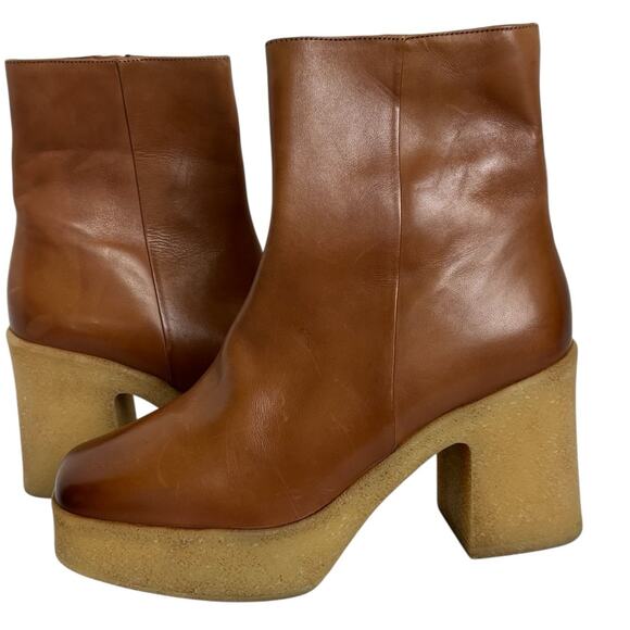 Seychelles Navigate Side Zip Women's Platform Brown Boots Size 9 - Picture 4 of 13